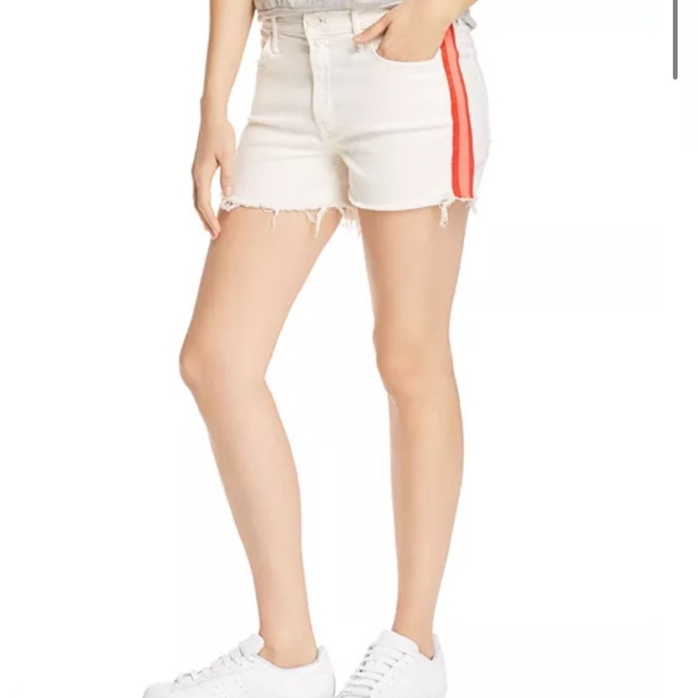 Mother The Sinner Frayed Denim Shorts in Whipping The Cream‎ Pink Racer Size 26